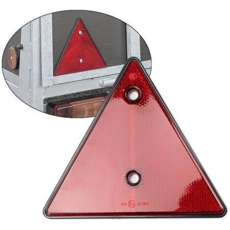 Lot de 2 réflecteurs triangulaires pour remorque, fixation à visser, accessoire de signalisation pour véhicule utilitaire et remorque de transport (1/5)