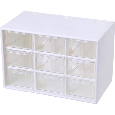 Boîte De Rangement À Tiroirs - Plastique Transparent - Pour Bureau École Bijoux Maquillage - 1 Pièce (1/5)