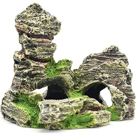Décoration rocheuse pour aquarium, vue sur la montagne, décoration pour aquarium, grotte cachée en pierre, convient à la décoration d'aquarium, D (1/5)