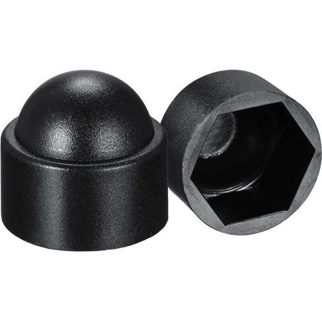100 pièces - Cache vis écrou de protection M8 clef de 13 mm - plastique NOIR (1/3)