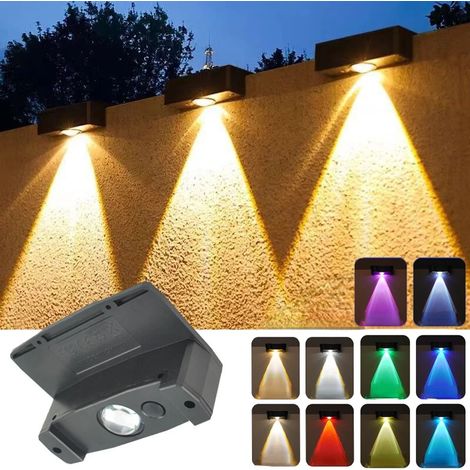 (1 lampe solaire murale LED RGB chaud, 3 LED étanches, pour extérieur, cour, balcon ou jardin) (1/5)