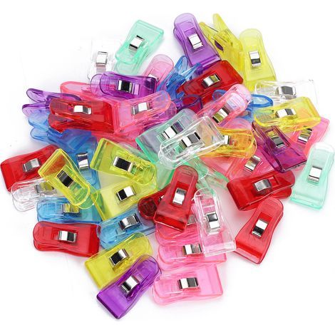 Lot de 50 pinces à quilting en plastique colorées, clips de couture pour patchwork, ourlets et travaux manuels (1/5)