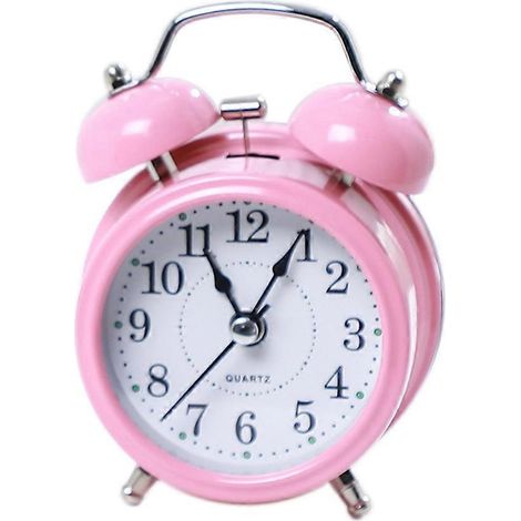 Réveil rétro bruyant à double sonnerie, avec fonction snooze, rose (1/5)