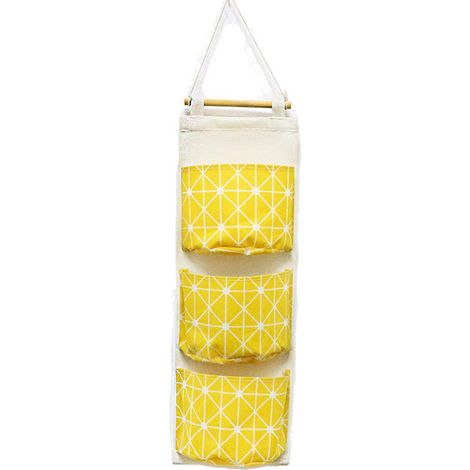 organisateur suspendu sac suspendu sac à débris sac de rangement mural suspendu en toile avec 3 poches sur organisateur de porte armoire murale étoiles jaunes (1/3)