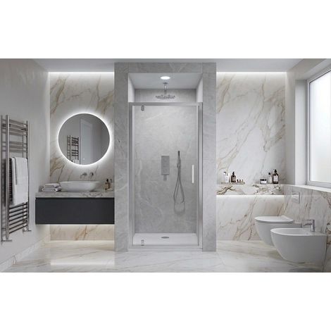Box doccia nicchia 80 cm porta battente H190 cm FABIO - Cromato Lucido (1/5)