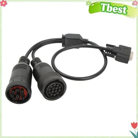 Adaptateur de câble de diagnostic - TBEST - ET3 OBD2 317-7485 - 14→9 broches - ABS caoutchouc - Transmission stable (1/5)