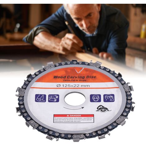 Disque à chaîne de 5 pouces pour meuleuse d'angle, lame de scie à rainurer, disque à chaîne doré pour le travail du bois, disque de coupe pour meuleuse d'angle, carte orange (1/5)