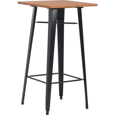 vidaXL Conjunto de mesa alta y taburetes 3 piezas acero negro (1/2)