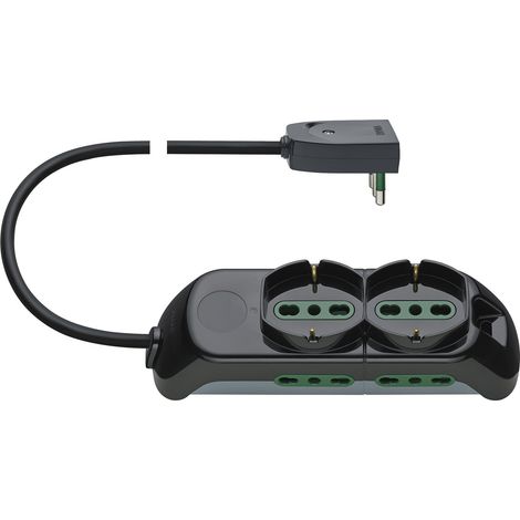 VIMAR FP00520 Mobile Multipla 2 Presa Universale, 4P17/11 e Spb17, Nero