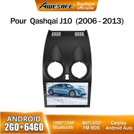 AWESAFE Autoradio Android 13 pour Nissan Qashqai J10 (2006-2013) 2Go+64Go 9'' écran Tactile Carplay GPS WiFi Bluetooth Android Auto (1/5)