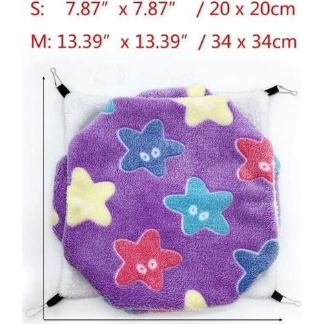 Käfighängematte für Kleintiere wie Gleithörnchen, Meerschweinchen, Papageien, Frettchen, Eichhörnchen und Hamster. (1/4)