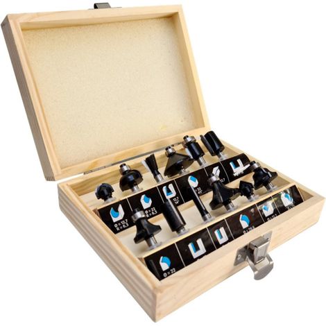 OMNIVOR Coffret 12 Fraises Défonceuse Carbure Queue 6 mm - Assortiment Mèches Défonceuse Bois et Panneaux