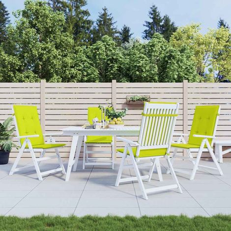 vidaXL Cojín silla de jardín respaldo alto 4 uds tela verde 120x50x3cm (1/5)