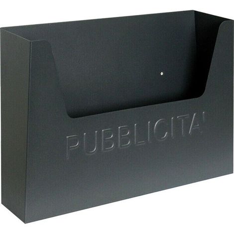 Cassetta Porta Pubblicità In lamiera zincata e verniciata nero lucido 34x24x7 cm