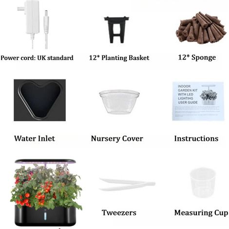 FLITI 10-Pot Hydroponic System for Indoor Garden with LED Lighting for Aromatic Herbs (1/5)