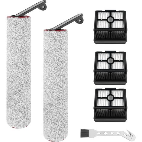 Rouleau de brosse de rechange et filtre HEPA pour Dreame H12 Pro, H12 Dual aspirateur sec et humide sans fil, 2 rouleaux de brosse + 3 filtres HEPA + 1 brosse de nettoyage (1/5)