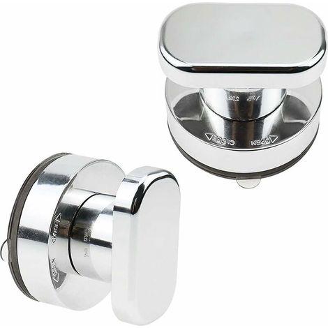 Filiyano-Poignée de douche en verre avec ventouse, ventouse puissante, poignée pour tiroirs, miroir en verre, carrelage mural - lot de 2 (argenté) (1/5)