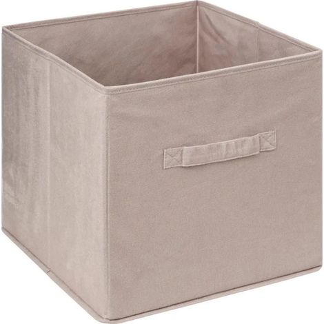 Boîte de Rangement Carrée Velours "Mix N Modul" 31x31cm Lin (1/2)