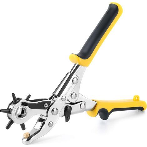 Perforateur Rotatif pour Cuir Multi-taille,Dimension Outil de Perforation Tournant Pince Emporte Piece avec Mini Tige de Tournevis pour Laiton, Pour Selle (1/5)
