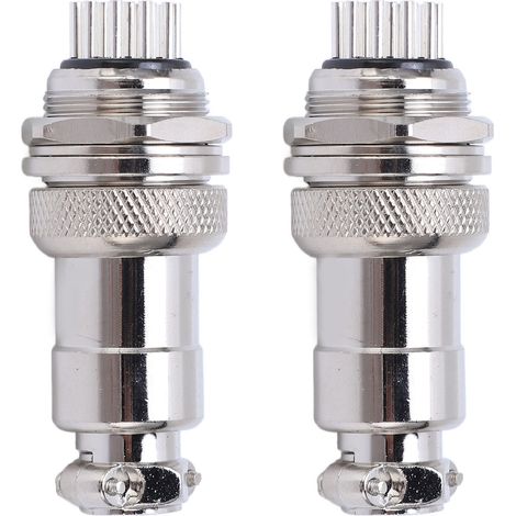 2Connecteurs Aviation Mâle Femelle 2 Pièces, Alliage Zinc Fiche Prise 20mm AC DC 250V 15 Broches (1/5)