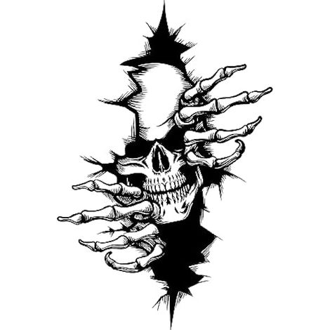 Crâne Tête De Mort Skull Horreur Stickers Décalque Autocollant Sticker Pour Voiture Véhicule Automobile Autocollant (12x18 cm, 2 pièces)