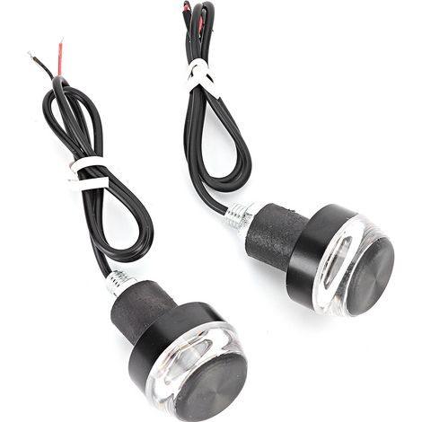 Clignotants LED Moto Guidon DC 12V Blanc Jaune Feu de Position Latéral Lampe Flash (1/5)