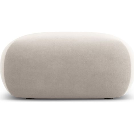 Pouf en velours beige clair (1/4)