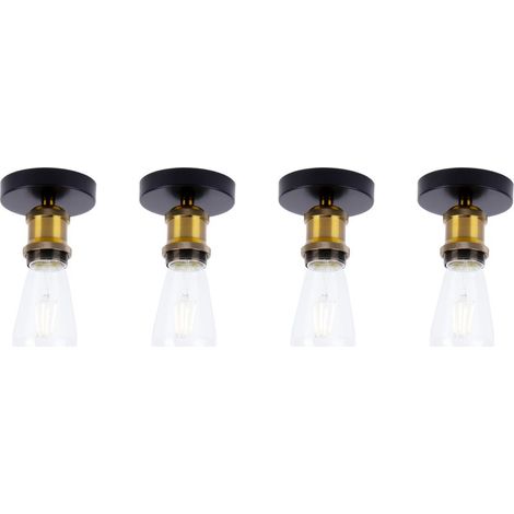 4PCS Retro Plafonnier Industrielle E27 Lampe de Plafond Luminaire Salon Chambre Couloir (1/5)