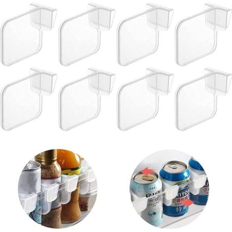 10 pièces, séparateur réfrigérateur transparent, panier rangement plastique, pour étagères et compartiments de cuisine (1/5)