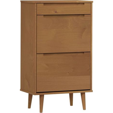 Meuble à chaussures MOLDE, marron, 59,5 x 35 x 103 cm, pin. (1/5)