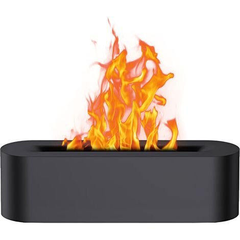 Flame Diffuser Humidifier Automatic Shut-Off 150ml Essential Oil Diffuser 3 Timer Modes Silent 7 Colors Flame Simulation Night Light USB Air Humidifier, Black (1/5)