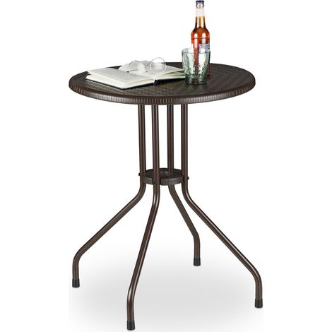 Gartentisch rund braun 883087