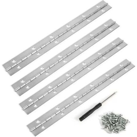 Charnière piano inox 30 cm – Lot de 4 – Acier inoxydable 304 – Résistante à la rouille – Installation rapide avec vis incluses (1/5)