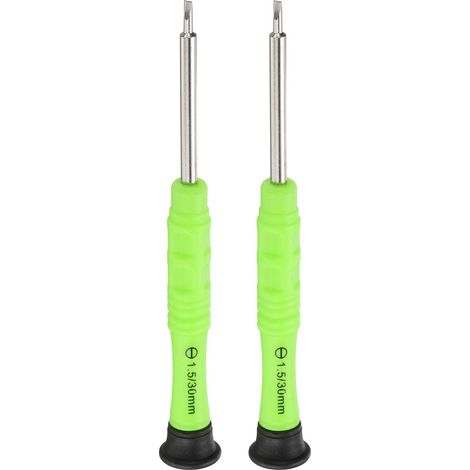 2 pièces SL1.5 Mini Tournevis À Fente Plate 3mm Jaune Vert (1/5)