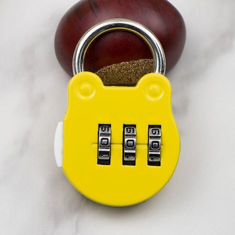 Serrure mini serrure à combinaison cadenas petit cadenas armoire petit sac à dos valise gymnase casier tiroir maison(jaune) (1/5)