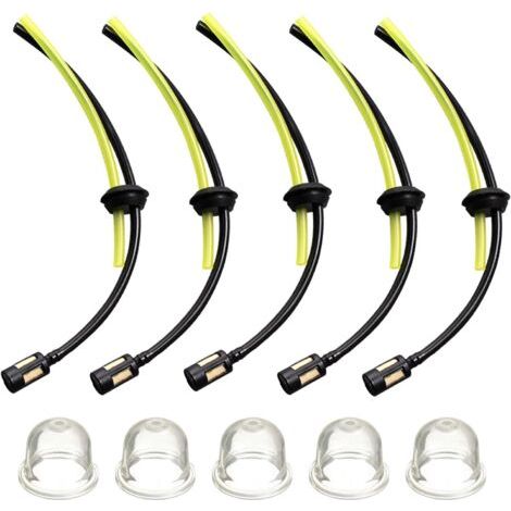 Kit 5 Pcs Tuyaux d'Essence Durite avec Filtre et Ampoules d’Apprêt Carburant Longueur 27.5cm pour Debroussailleuse Tondeuse Souffleur Tronçonneuse (1/5)