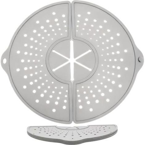 1 pièce Écran anti-éclaboussures en silicone, maille flexible 35,5 x 32 cm, protection huile et graisse, pour poêle et cuisinière (1/5)