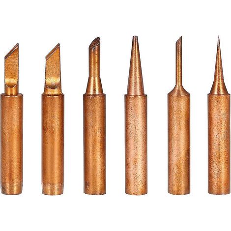 6PCS Pointes de rechange pour fer à souder en cuivre, sans plomb, têtes de soudure pour station 900M-T