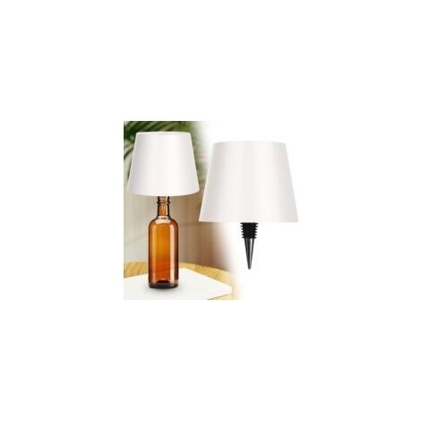 Lampe de bouteille sans fil avec chargeur USB, lampe de table à intensité variable tactile 3 couleurs, adaptée à tous les types de bouteilles de vin, bars, restaurants, lampe rechargeable USB (blanc) (1/5)