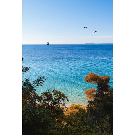 Tableau sur toile le Lavandou mer 30x45 cm - Impression sur Toile Murale Décorative - Image imprimée en HD sur Toile - Toile sur Châssis en Bois FSC - Fabriqué en France (1/4)