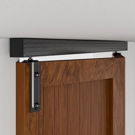 Sliding Barn Door Hardware Rail Two-Fold Ceiling Mounting Kit, Fits 46" Overall Width Single Door (Door Not Included) (4ft/48") (1/5)
