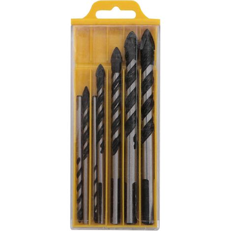 Ensemble de 7 forets en carbure pour porcelaine et béton (3, 4, 5, 6, 8, 10, 12 mm) (1/5)