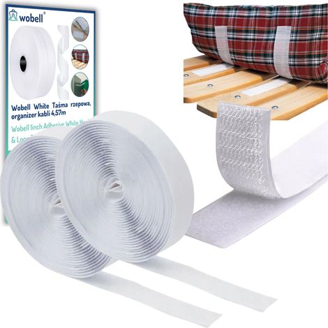 Nastro adesivo in velcro in rotolo con adesivo, 4,57 m