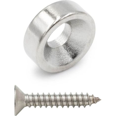 Neodym-Magnet mit einer Bohrung für eine Schraube 8x3 mm, rund, zylindrisch, Hunter