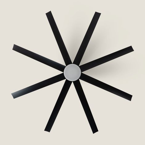 Ventilateur de Plafond avec Éclairage Silencieux DC Hidra Noir Télécommande 165 cm Noir Très grand (entre 30–35 m²) (1/5)