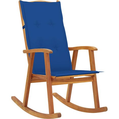 vidaXL Silla mecedora con cojines madera maciza de acacia (1/5)