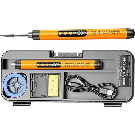 Fer à souder stylo Kit de soudure électronique compact 800 mAh, fer à souder à affichage numérique, kit de soudure de bijoux à température réglable (1/5)