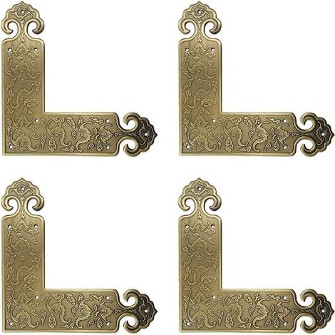 Protections d'angle métalliques pour meubles en bois et boîtes (4 (1/5)