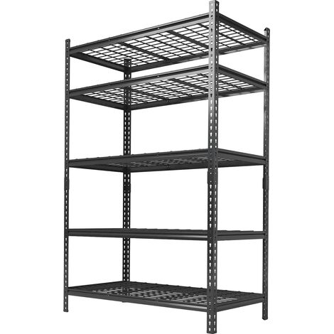 Étagères de garage, design ajustable, haute capacité de charge, Noir 5-Tier (1/2)