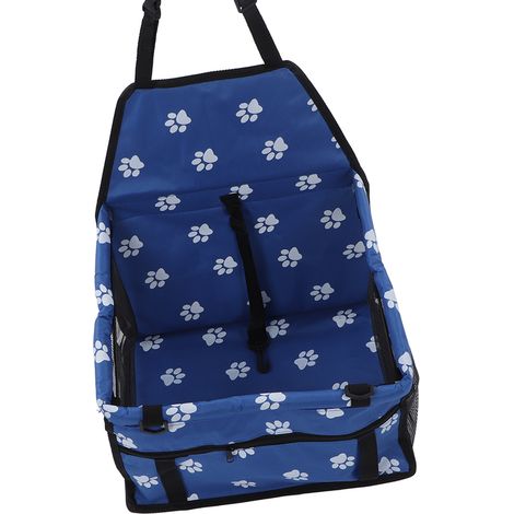 Siège auto pour animaux de compagnie imperméable, respirant et antidérapant avec laisse de sécurité intégrée, panier pour chien, chiot ou chat bleu (1/5)